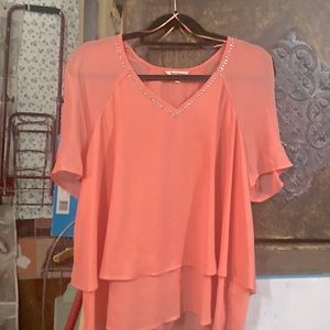 Juicy couture-Pale Peach Cold Shoulder V neck XL